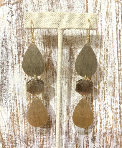 Teardrop + Hex Earrings