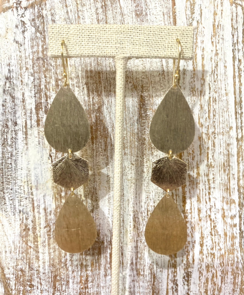 Teardrop + Hex Earrings