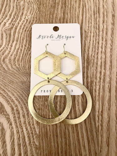 Hexagon + Circle Earrings