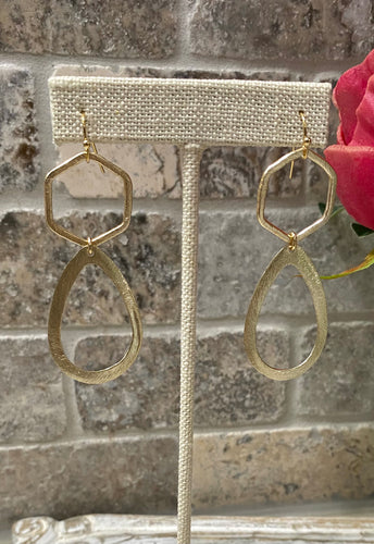 Hexa + Teardrop Earrings