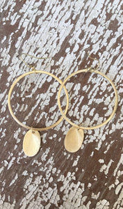 Circle Earrings w/Oval Gold Filled Pendant