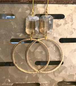 Square Pendant + Circle Earrings