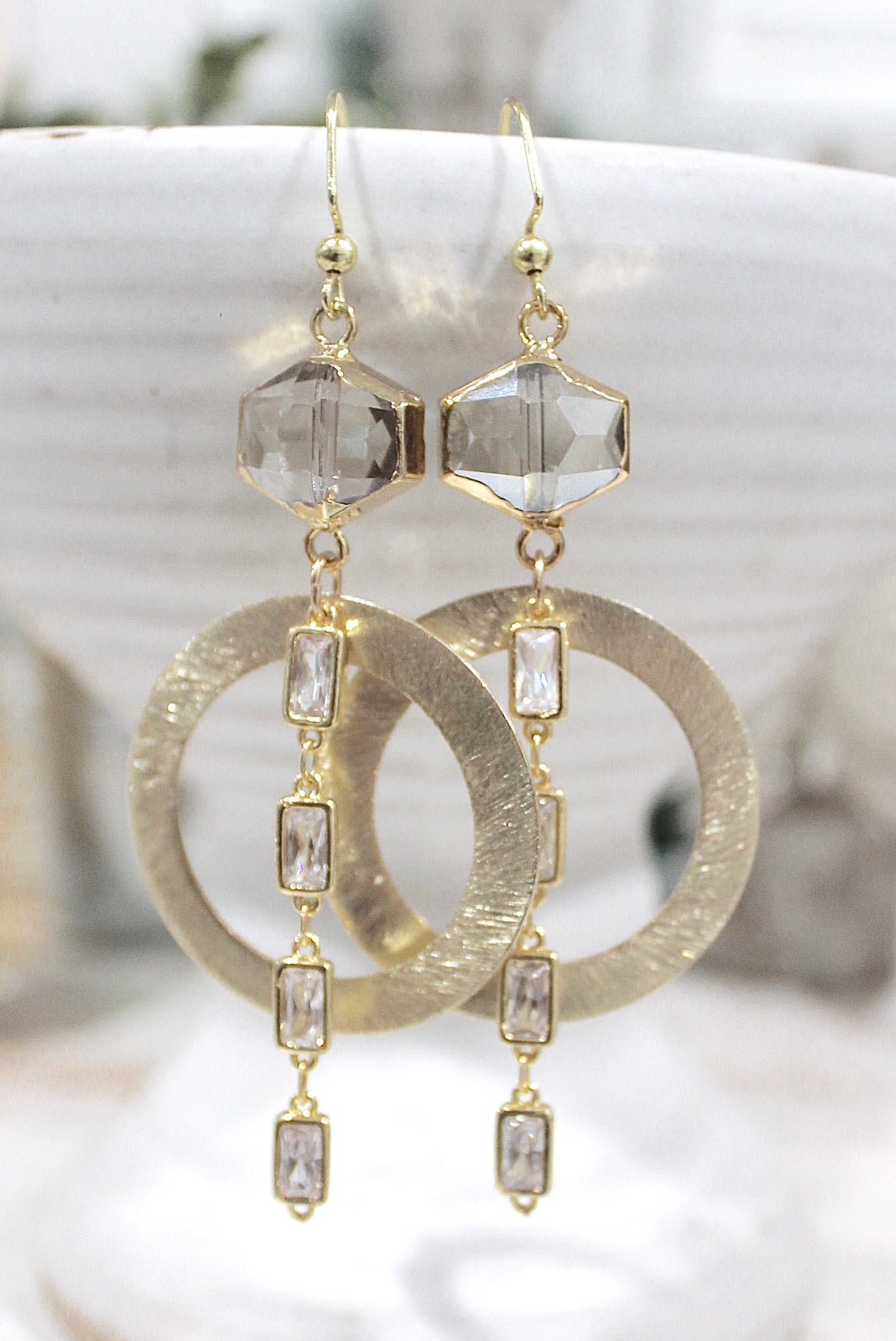 Dainty Clear Pendant Earrings