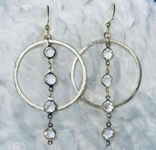 Clear Chain + Circle Earrings