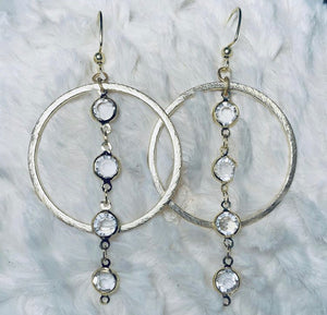 Clear Chain + Circle Earrings