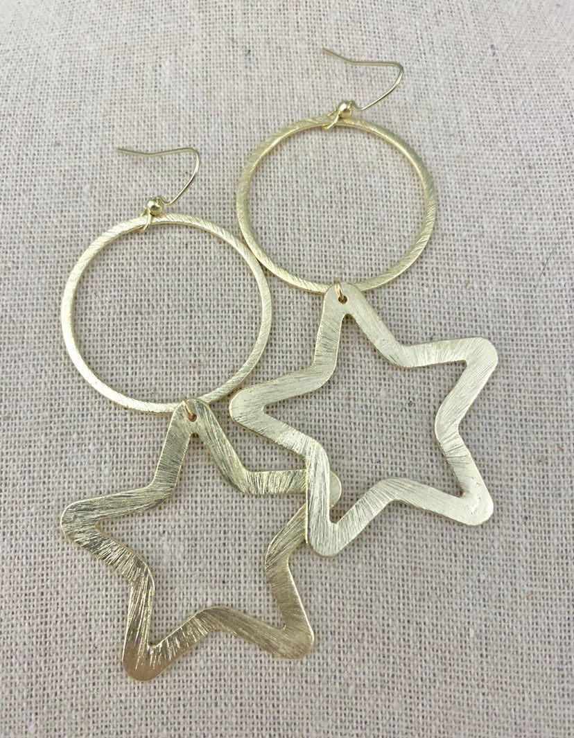 Circle + Star Earrings