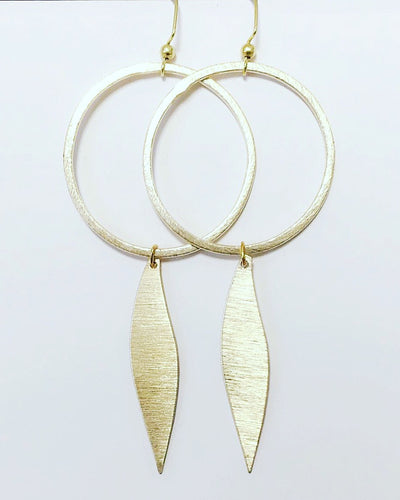 Circle + Gold Piece Earring