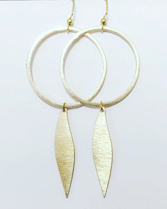 Circle + Gold Piece Earring