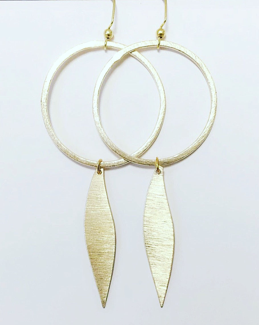 Circle + Gold Piece Earring