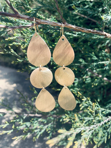 Double Teardrop + Disc Earrings