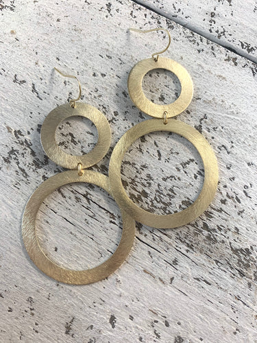 Double Circle Statement Earrings