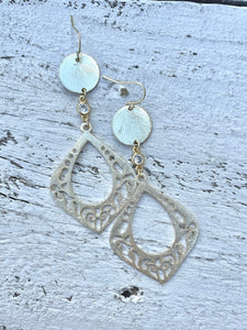 Disc +Filigree Earrings