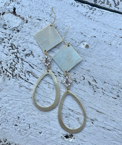 Square + Teardrop Pendant Earrings